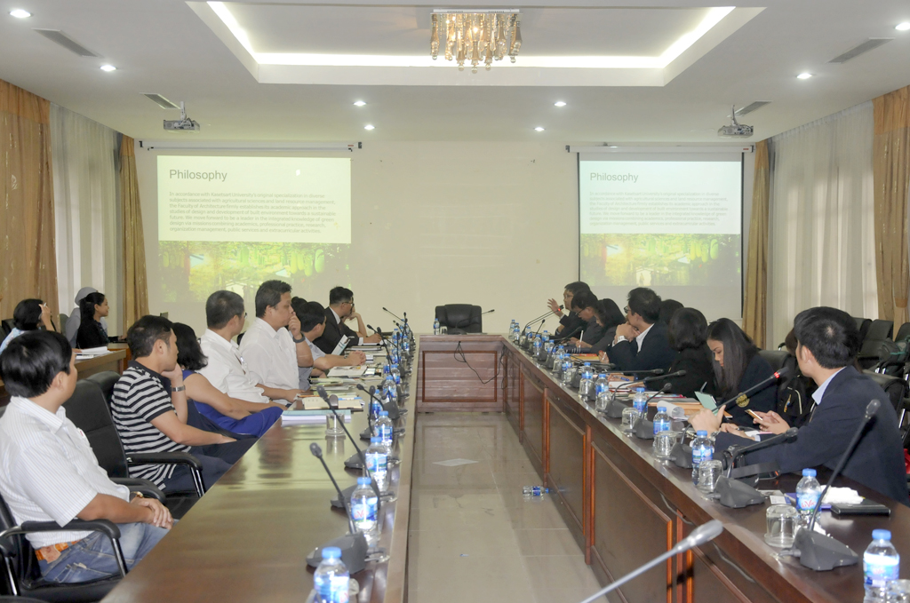 Hiệu trưởng Trường Đại học Kiến trúc Hà Nội tiếp và làm việc với đoàn cán bộ Trường Đại học Kasetsart Thái Lan