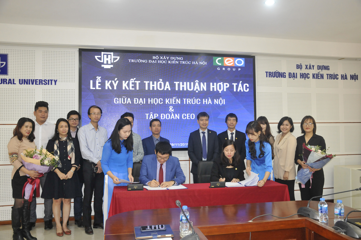 Ký kết biên bản thỏa thuận hợp tác giữa Trường Đại học Kiến trúc Hà Nội và Công ty Cổ phần Tập đoàn CEO