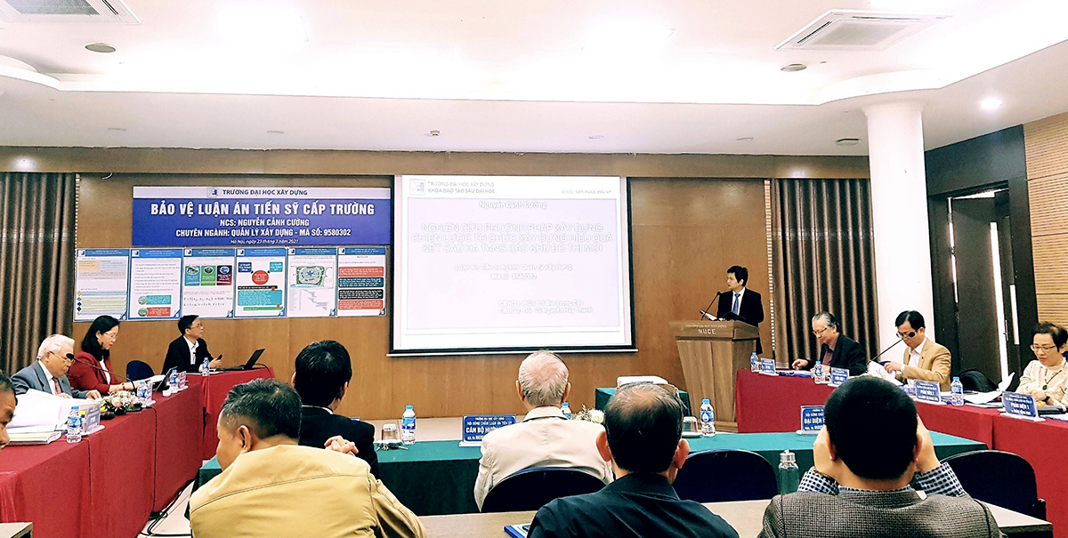 Nghiên cứu sinh Nguyễn Cảnh Cường bảo vệ thành công  luận án Tiến sĩ chuyên ngành Quản lý xây dựng tại Trường Đại học Xây dựng