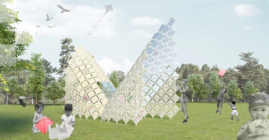 Chiêm ngưỡng KITE PAVILION – Giải nhất khối Không chuyên cuộc thi Waste Into Art 2021: Plastic Into Creative – Biến rác thải nhựa thành sáng tạo