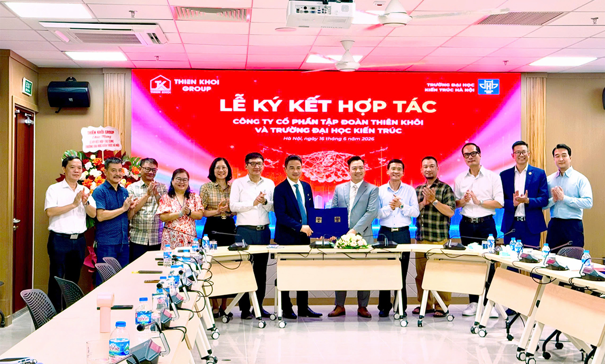 Trường Đại học Kiến trúc Hà Nội ký kết thoả thuận hợp tác với Thiên Khôi Group