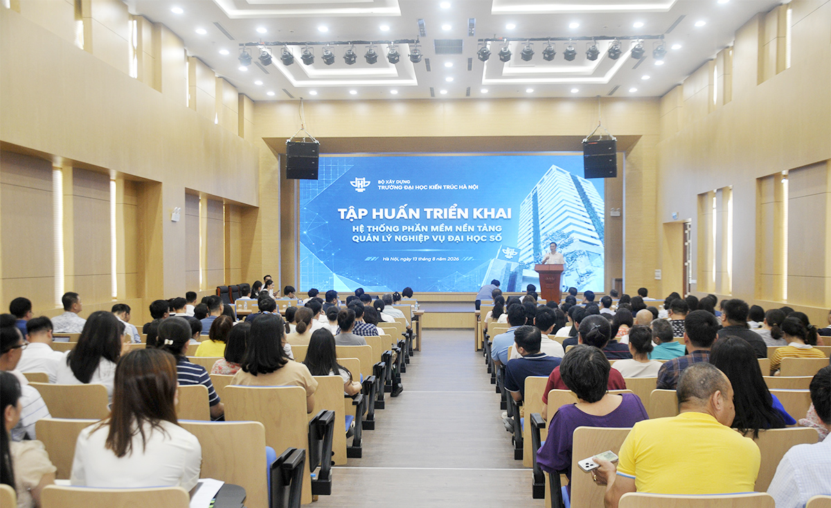 Trường Đại học Kiến trúc Hà Nội đẩy mạnh chuyển đổi số qua chương trình tập huấn phần mềm nền tảng quản lý nghiệp vụ Đại học số